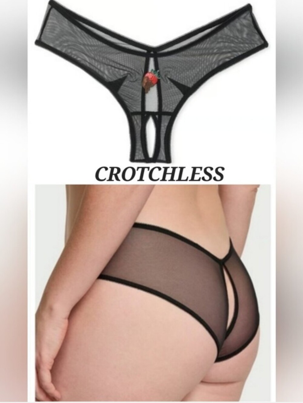 Victoria's Secret Very Sexy Mesh High-Leg Crotchless Cheeky Panty XLARGE